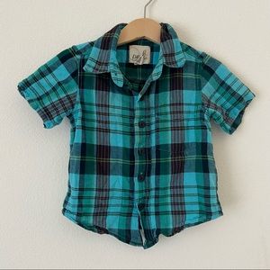 Peek kids xs 2-3T plaid button-up shirt